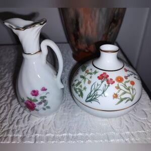 Two Vintage Bud Vases, Von Linnaei Noritake & Wales Japan